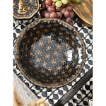 Блюдо черного цвета из фрафора на бронзовых ножках Eden Garden porcelain and bronze варинант исполнения - 4 | Loft Concept в Воронеже