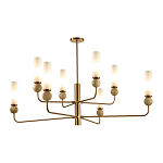 Люстра на штанге с 8-ю цилиндрическими матовыми плафонами и шарами из камня Orb Essence варинант исполнения - 8 | Loft Concept в Воронеже