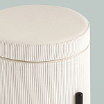 Молочный пуф на черных ножках SANJAY варинант исполнения - 4 | Loft Concept в Воронеже