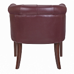 Кресло низкое из натуральной кожи на 4-х деревянных ножках из массива бука Chloe Leather Armchair vine варинант исполнения - 3 | Loft Concept в Воронеже