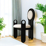 Стул черный из дерева с круглой спинкой Chair in Neoclassical Style варинант исполнения - 3 | Loft Concept в Воронеже