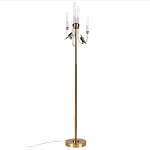 Торшер с 2-мя фигурками птиц на изогнутых прозрачных трубках Ganthea варинант исполнения - 4 | Loft Concept в Воронеже