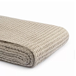 Плед из шерсти бежевого цвета с бахромой Waffle Comfort варинант исполнения - 3 | Loft Concept в Воронеже