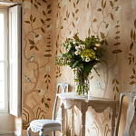 Обои ручная роспись Gustavian Tree of Life Special Colourway on Edo custom white painted silk варинант исполнения - 1 | Loft Concept в Воронеже