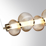 Подвесной светильник линейный с 7-ю рифлеными стеклянными шарами Marcelh Light варинант исполнения - 5 | Loft Concept в Воронеже