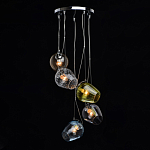 Люстра каскадная с 5-ю разноцветными стеклянными плафонами Kaleido варинант исполнения - 3 | Loft Concept в Воронеже