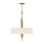Люстра подвесная с широким белым текстильным абажуром и вертикальными декоративными элементами Hinkley варинант исполнения - 2 | Loft Concept в Воронеже