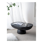 Столик кофейный черного цвета с овальной столешницей и круглым основанием Black Dalmen Table варинант исполнения - 3 | Loft Concept в Воронеже