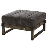 Пуф Duncan винтажная черная кожа  варинант исполнения - 2 | Loft Concept в Воронеже