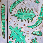 Премиальный Шкаф Defoliation двухстворчатый роспись зеленые листья  варинант исполнения - 5 | Loft Concept в Воронеже