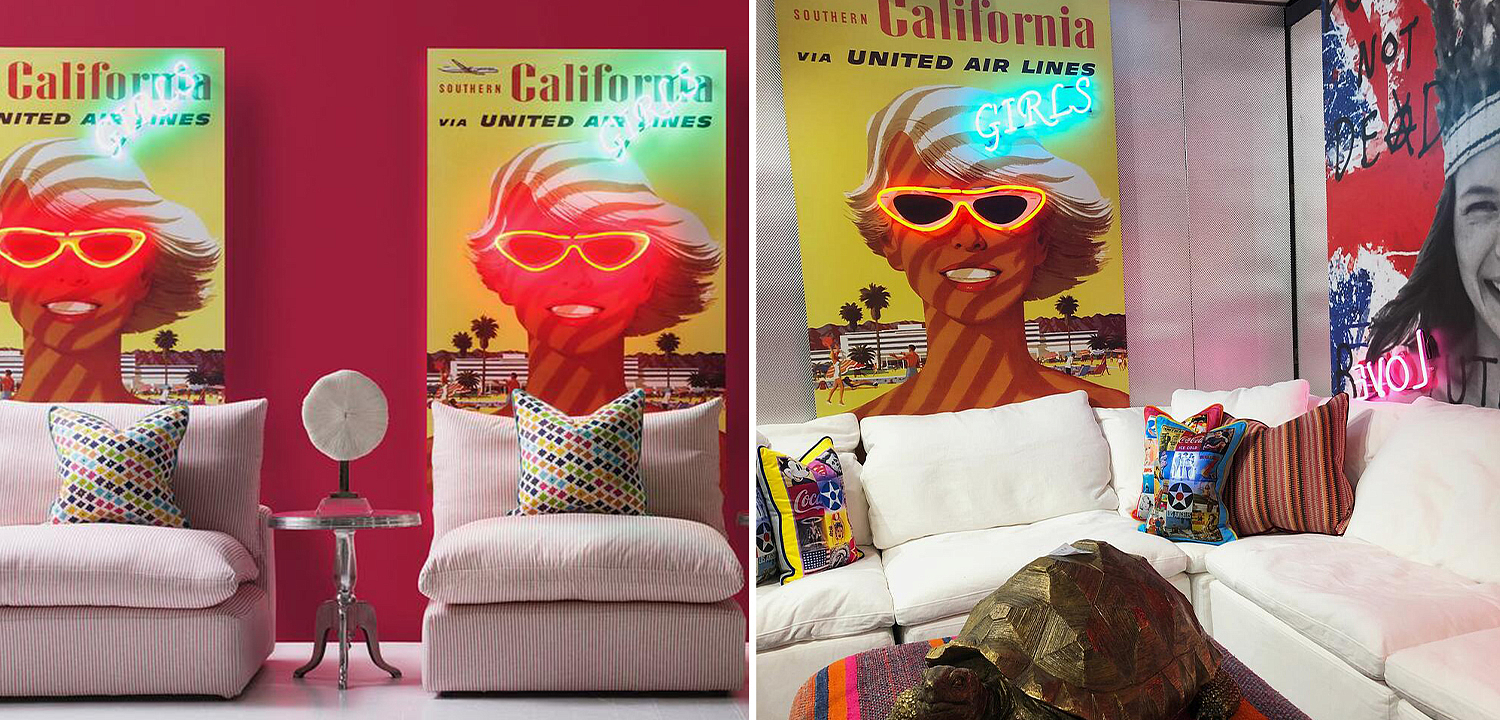 Неоновый Ретро Постер California Girls Неоновый Ретро Постер California Girls - Loft-Concept в Воронеже