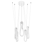 Подвесной светильник белого цвета с 6-ю изогнутыми плафонами Flow Loop варинант исполнения - 4 | Loft Concept в Воронеже