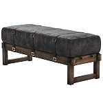 Банкетка Duncan винтажная черная кожа варинант исполнения - 3 | Loft Concept в Воронеже