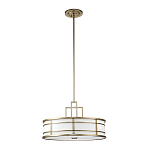 Подвесной светильник цвета латунь с белым матовым плафоном с геометрическим рисунком Feiss варинант исполнения - 7 | Loft Concept в Воронеже