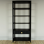 Стеллаж Elsa Dreams Black со стеклянными полками и ящиком варинант исполнения - 4 | Loft Concept в Воронеже