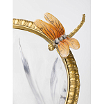 Ваза из прозрачного стекла с бронзовой вставкой в виде цветущей ветви Eden Garden porcelain and bronze варинант исполнения - 3 | Loft Concept в Воронеже