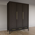 Большой Шкаф Primo Темный орех с 3 дверьми и 3 выдвижными ящиками варинант исполнения - 4 | Loft Concept в Воронеже