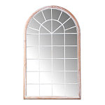 Зеркало-окно настенное в венецианском стиле с деревянной рамой бежевого цвета Venetian Smooth варинант исполнения - 1 | Loft Concept в Воронеже
