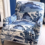 Кресло Trumann Club Chair Blue Landscape синий пейзаж варинант исполнения - 4 | Loft Concept в Воронеже
