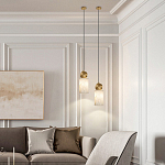 Подвесной светильник светодиодный с цилиндрическим плафоном Stone Helios варинант исполнения - 5 | Loft Concept в Воронеже