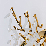 Бра золотого цвета с ветвями и белыми овальными стеклянными подвесками Droplet Chandelier варинант исполнения - 4 | Loft Concept в Воронеже