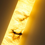 Подвесной светильник цилиндрической формы с плафоном из алебастра и металлическими торцами Темная Латунь 60 см Cryptocrystalline Stone варинант исполнения - 4 | Loft Concept в Воронеже