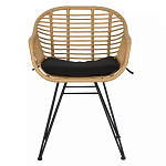 Стул с ротанговым плетением Wicker Half Chair с подлокотниками варинант исполнения - 1 | Loft Concept в Воронеже
