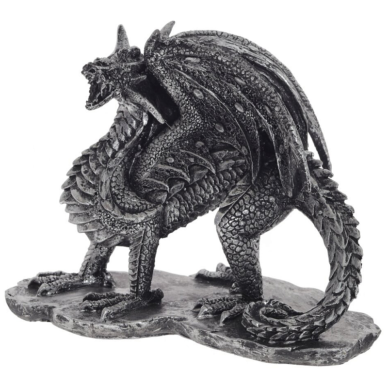 Декоративная статуэтка Дракон Dragon Black Silver Statuette Серебряный Декоративная статуэтка Дракон Dragon Black Silver Statuette Серебряный в Воронеже | Loft Concept