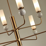 Люстра на штанге с 8-ю цилиндрическими матовыми плафонами и шарами из камня Orb Essence варинант исполнения - 3 | Loft Concept в Воронеже