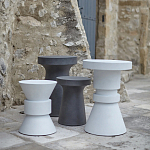 Приставной стол из искусственного камня Chess Black варинант исполнения - 4 | Loft Concept в Воронеже