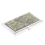 Визитница карманная металлическая с накладкой из натурального камня Апатит Stone Business Card Holders варинант исполнения - 2 | Loft Concept в Воронеже