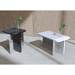 Slice журнальный столик из мрамора и массива дуба варинант исполнения - 2 | Loft Concept в Воронеже