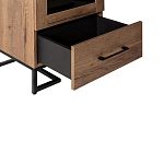 Шкаф-витрина в стиле лофт с чёрной стеклянной дверью Urban Style Space 2 варинант исполнения - 3 | Loft Concept в Воронеже