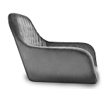 Барный стул со спинкой и подлокотниками на 4-х металлических ножках Douglas Rhombus Серый Велюр варинант исполнения - 2 | Loft Concept в Воронеже