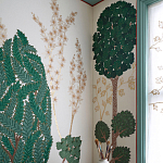 Обои ручная роспись Mughal Trees Original colourway on linen варинант исполнения - 2 | Loft Concept в Воронеже