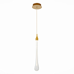 Подвесной светильник с плафоном в форме капли на золотистом каркасе Raindrop варинант исполнения - 1 | Loft Concept в Воронеже