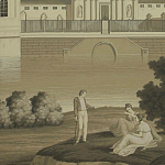 Обои ручная роспись Monuments of Paris Terre Foncée on scenic paper варинант исполнения - 1 | Loft Concept в Воронеже