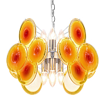 Люстра из оранжевых стеклянных дисков OrangeGlowing Reflectors варинант исполнения - 2 | Loft Concept в Воронеже