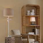 Торшер с белым каркасом и тканевыми абажуром Natural Stems варинант исполнения - 5 | Loft Concept в Воронеже