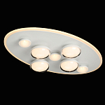 Потолочный светильник овальной формы белого цвета с 7-ю лампами Lunar Pebbles варинант исполнения - 3 | Loft Concept в Воронеже