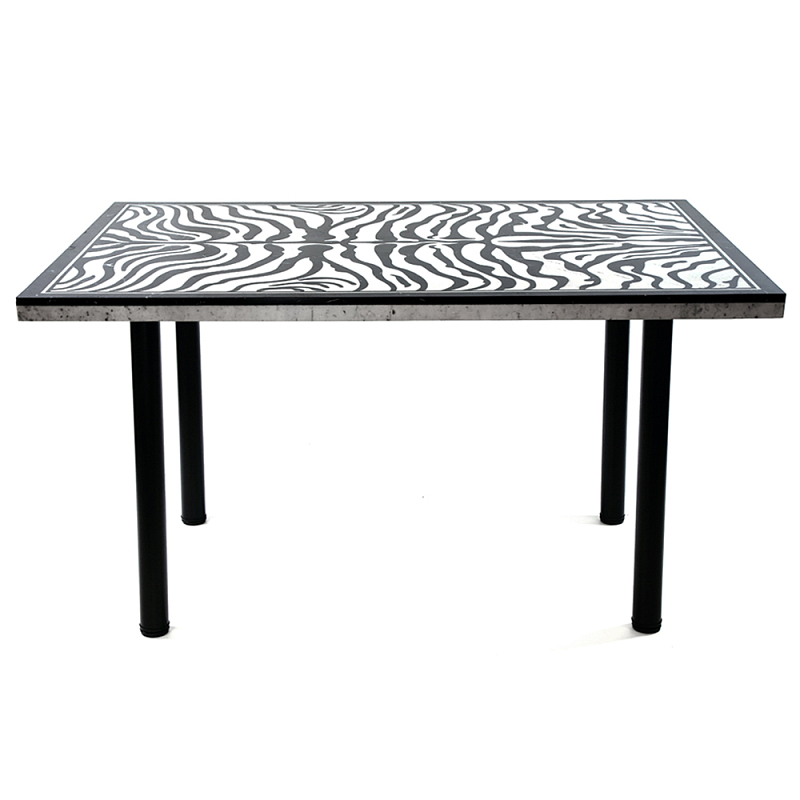 Стол обеденный из натурального мрамора Marble BW Accent Table Черно-белый в Воронеже | Loft Concept 