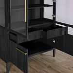 Витрина Primo со стеклянными фасадами и буфетом шпон Черный дуб варинант исполнения - 6 | Loft Concept в Воронеже