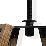 Барный стул со спинкой и металлической подставкой на 4-х деревянных ножках Бежевый Велюр Vendramin Chair варинант исполнения - 5 | Loft Concept в Воронеже