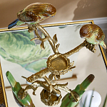 Подсвечник с двумя попугаями из фарфора на бронзовой ветке Eden Garden варинант исполнения - 5 | Loft Concept в Воронеже