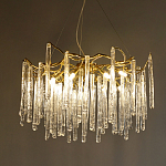 Люстра на подвесе с каркасом из металла и прозрачными подвесками из стекла Droplet Chandelier варинант исполнения - 1 | Loft Concept в Воронеже