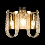 Бра с металлическим основанием золотого цвета и хрустальными подвесками Textured Glass варинант исполнения - 3 | Loft Concept в Воронеже