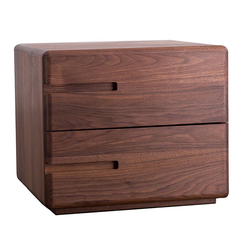 Прикроватный столик деревянный с 2-мя ящиками Moon Walnut Furniture Орех Прикроватный столик деревянный с 2-мя ящиками Moon Walnut Furniture Орех в Воронеже | Loft Concept