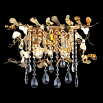 Бра с металлическими лепестками и хрустальными подвесками Leaf Cascade варинант исполнения - 1 | Loft Concept в Воронеже