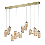 Подвесной светильник линейный с плафонами волнистой формы из фактурного стекла Big Wave варинант исполнения - 8 | Loft Concept в Воронеже