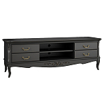 ТВ-тумба черная из массива бука с 4-мя ящиками и 2-мя полками Black Provence варинант исполнения - 1 | Loft Concept в Воронеже